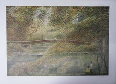 NewYork City : View of Central Park - Original handsigned lithograph