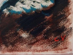 Rote Haarfrau - Original Gouache- und Aquarellgemälde - Signiert - 1939