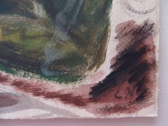 The Piano Lesson - Original gouache and watercolor painting - Signed - 1939