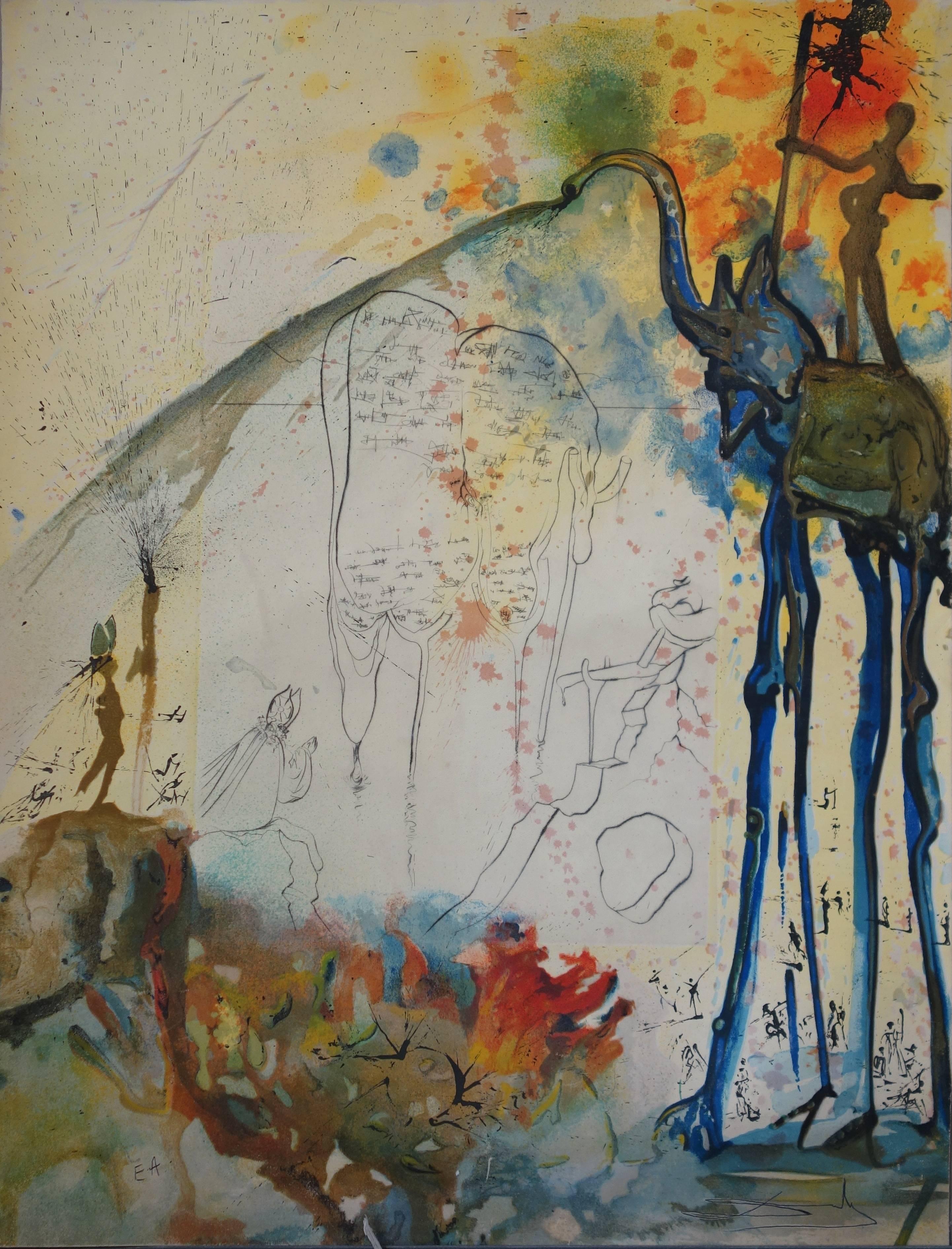 Salvador Dalí Figurative Print - Moses and Monotheism: The Tables of the Law - Handsigned Lithograph