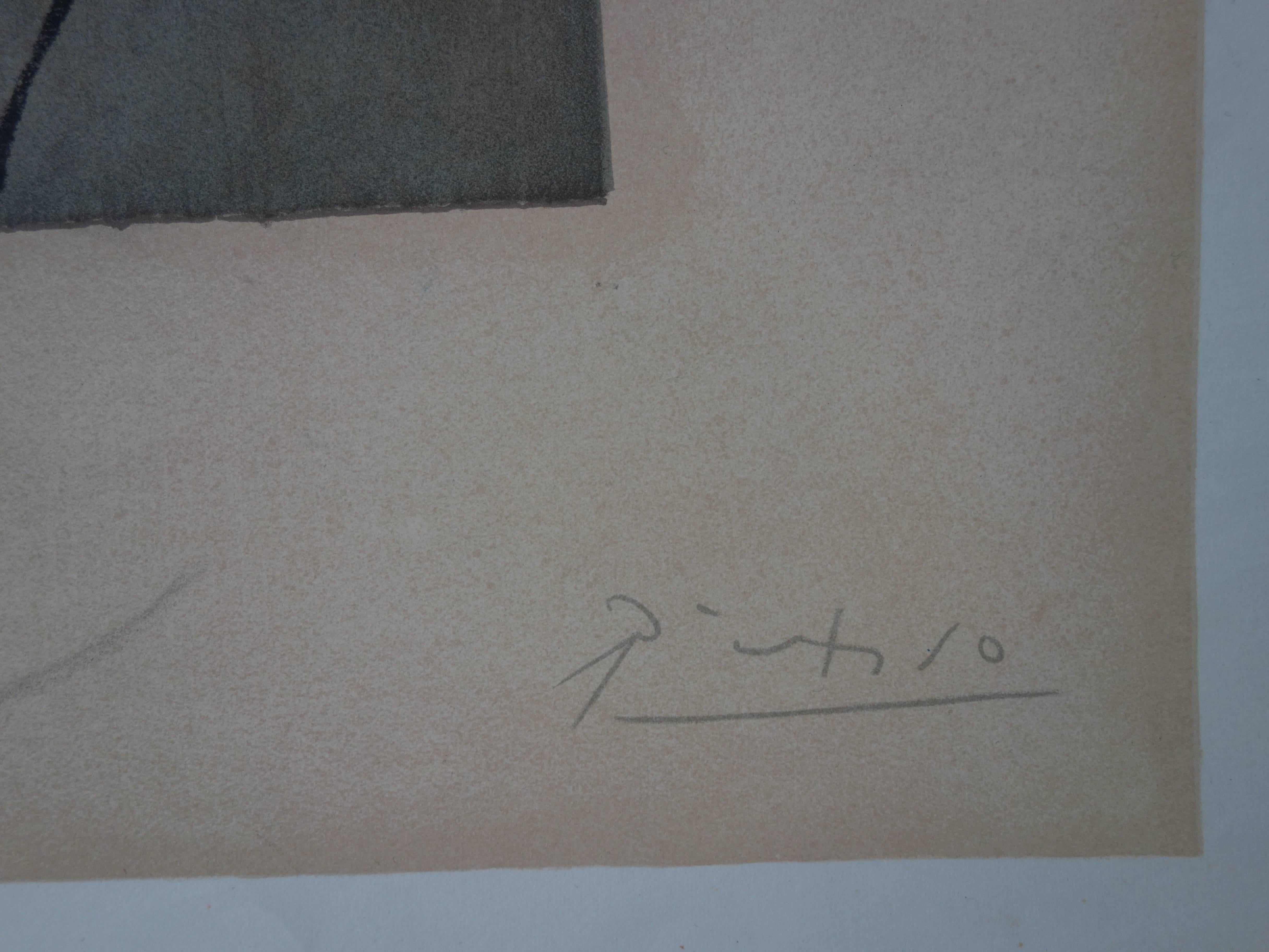Cubist Guitar - Lithograph - Mourlot 1970 - Print by (after) Pablo Picasso