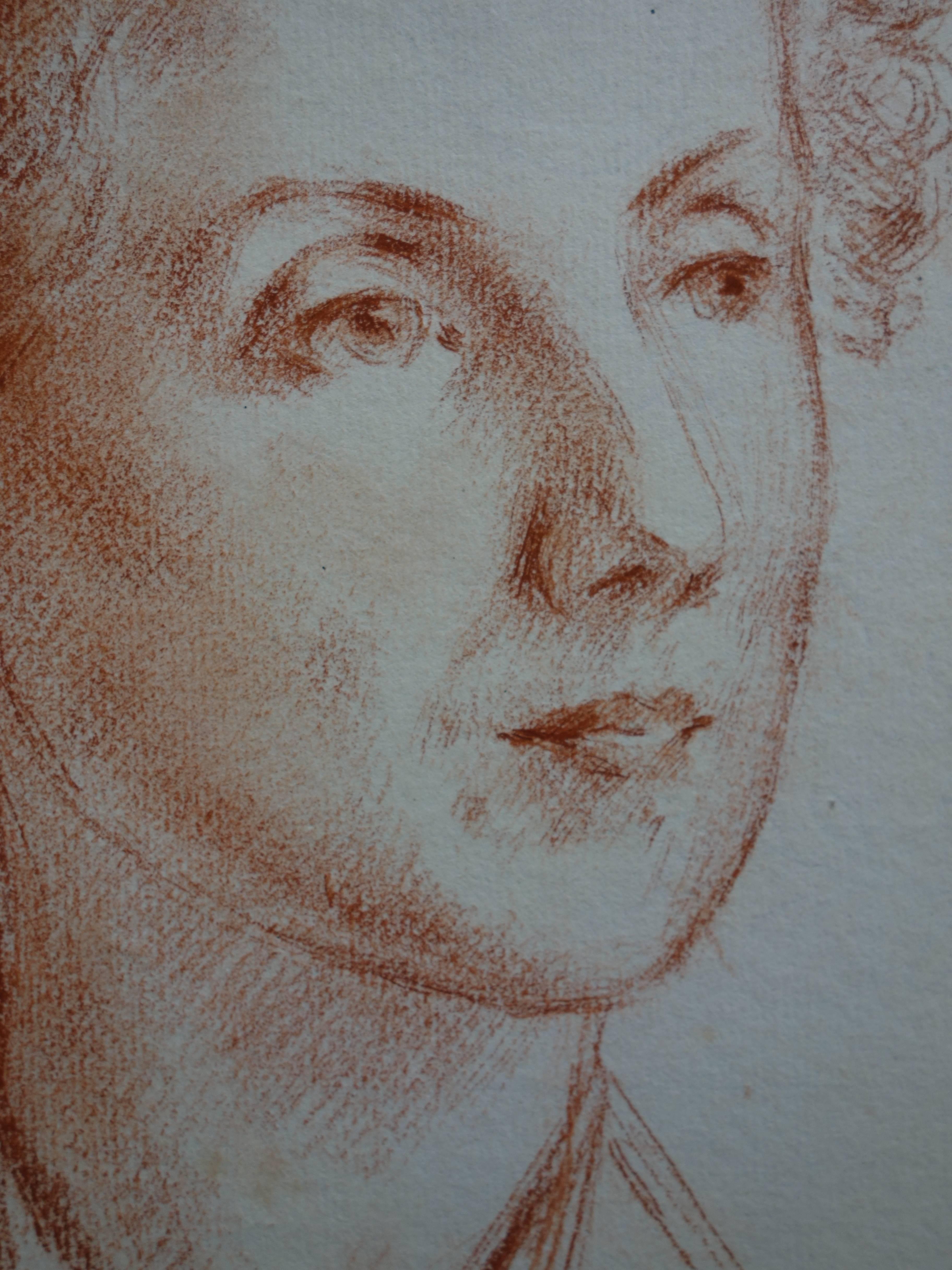 Zwei Studien des Frauenprofils – Original Kohlezeichnung in Holzkohle – um 1920 (Grau), Portrait, von Gustave Poetzsch