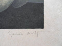 Seated Surrealist Model - Handsigned lithograph