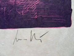 Pink Sunset on Field of Stones - Handsigned lithograph