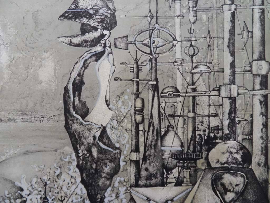 Venice ist eine Frau und eine Welt - Handsignierte Lithographie (Surrealismus), Print, von Patrick Brissaud