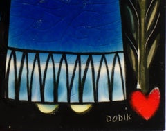 Celestial Kingdom : Mary and Jesus - Handsigned original Ceramic panel - c. 1970