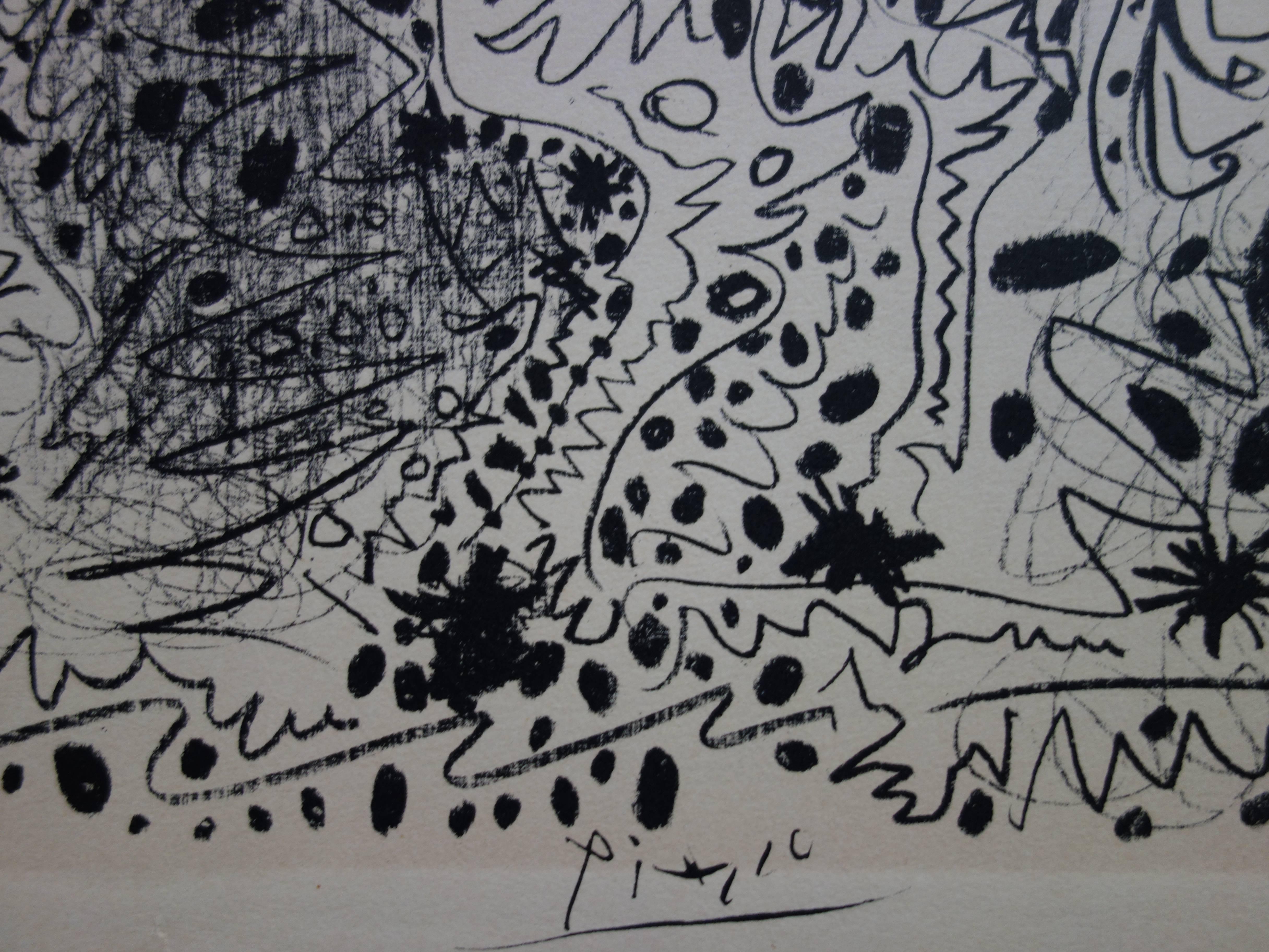 Horsewoman and clown - Original lithograph - 1960 - Print by Pablo Picasso