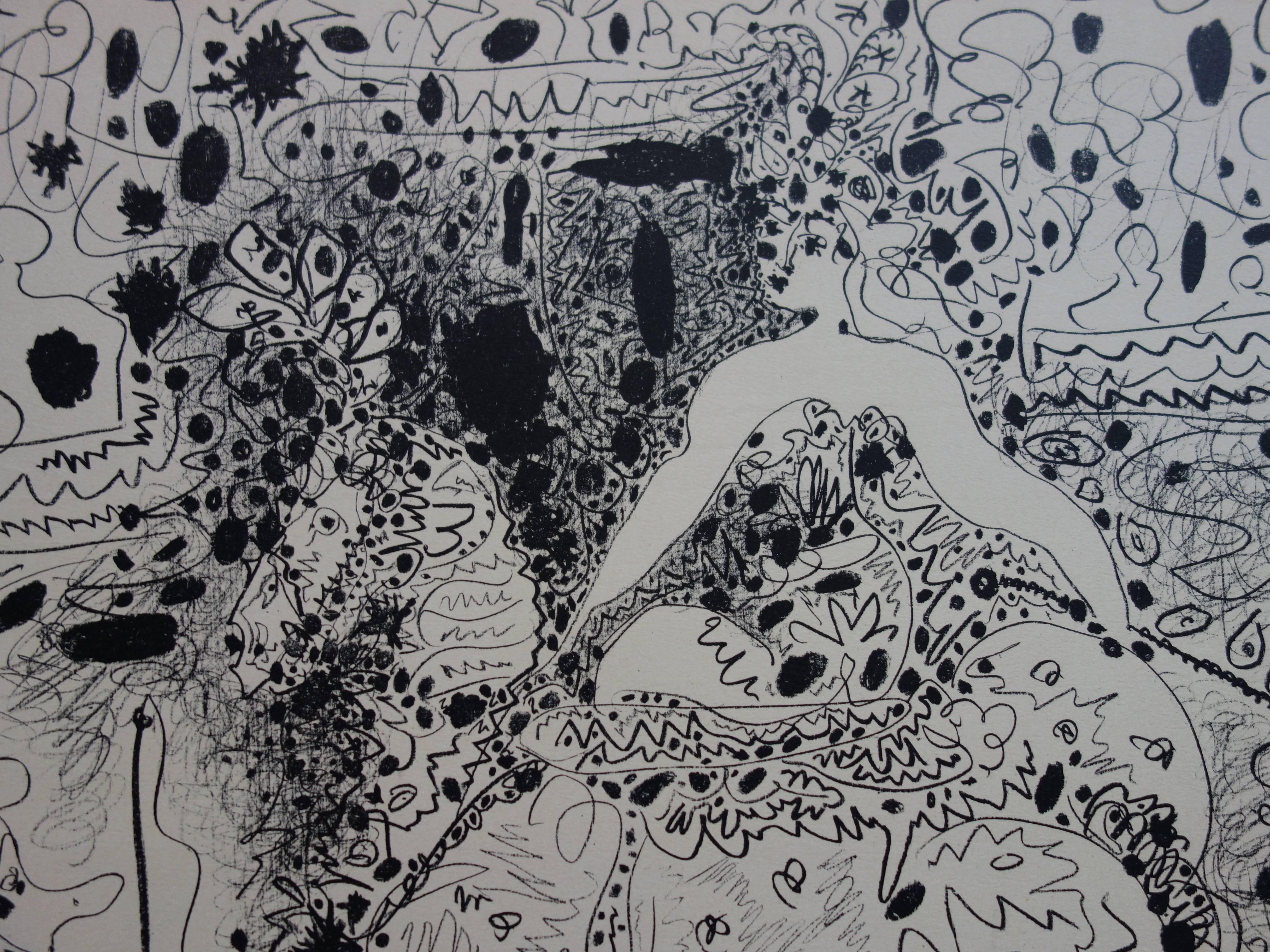 Horsewoman and clown - Original lithograph - 1960 - Cubist Print by Pablo Picasso