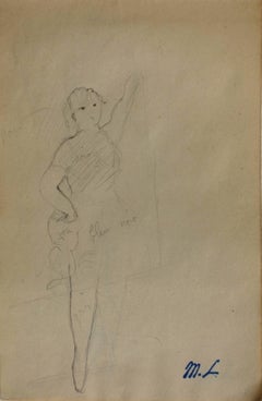 Antique Ballerina - Original pencil drawing