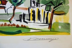 La maison du toit rouge et la moisson - 2 * Lithographies originales signées de la main de l'artiste.