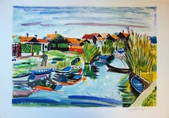 Small Village in Camargue - Original Handsigned lithograph