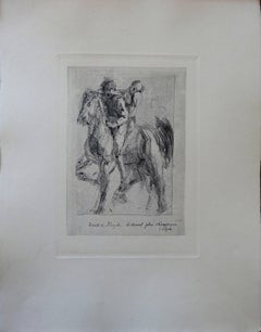 Dante & Pegasus - Etching, 1897