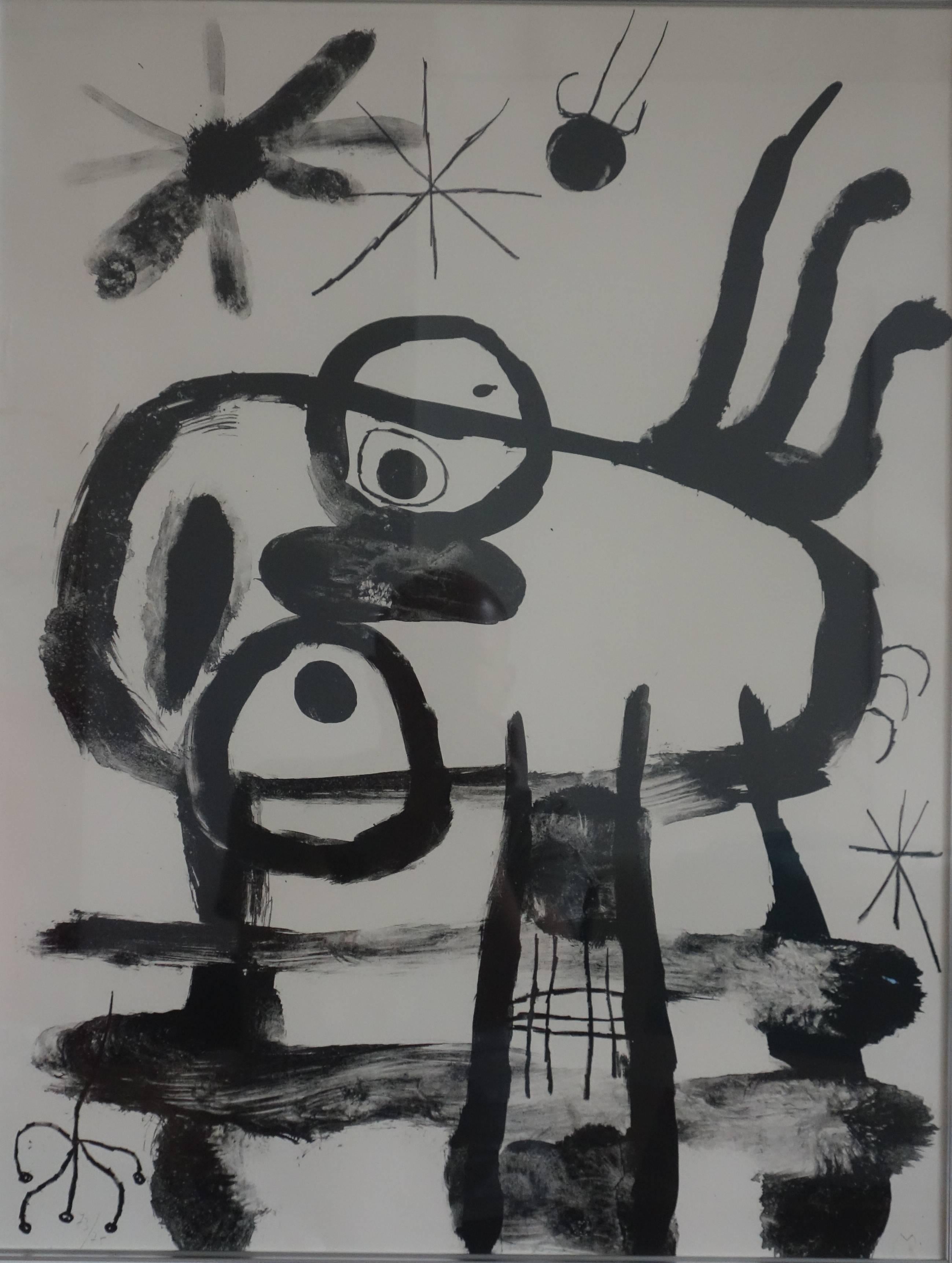 Album 19 : Plate 5, Funny Man - Original handsigned lithograph - 75 copies - Print by Joan Miró