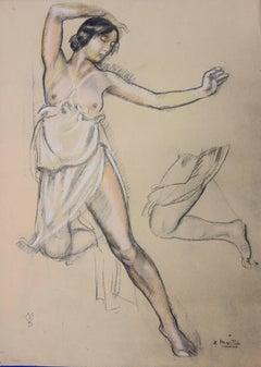 Modèle de danse nu - Lithographie originale
