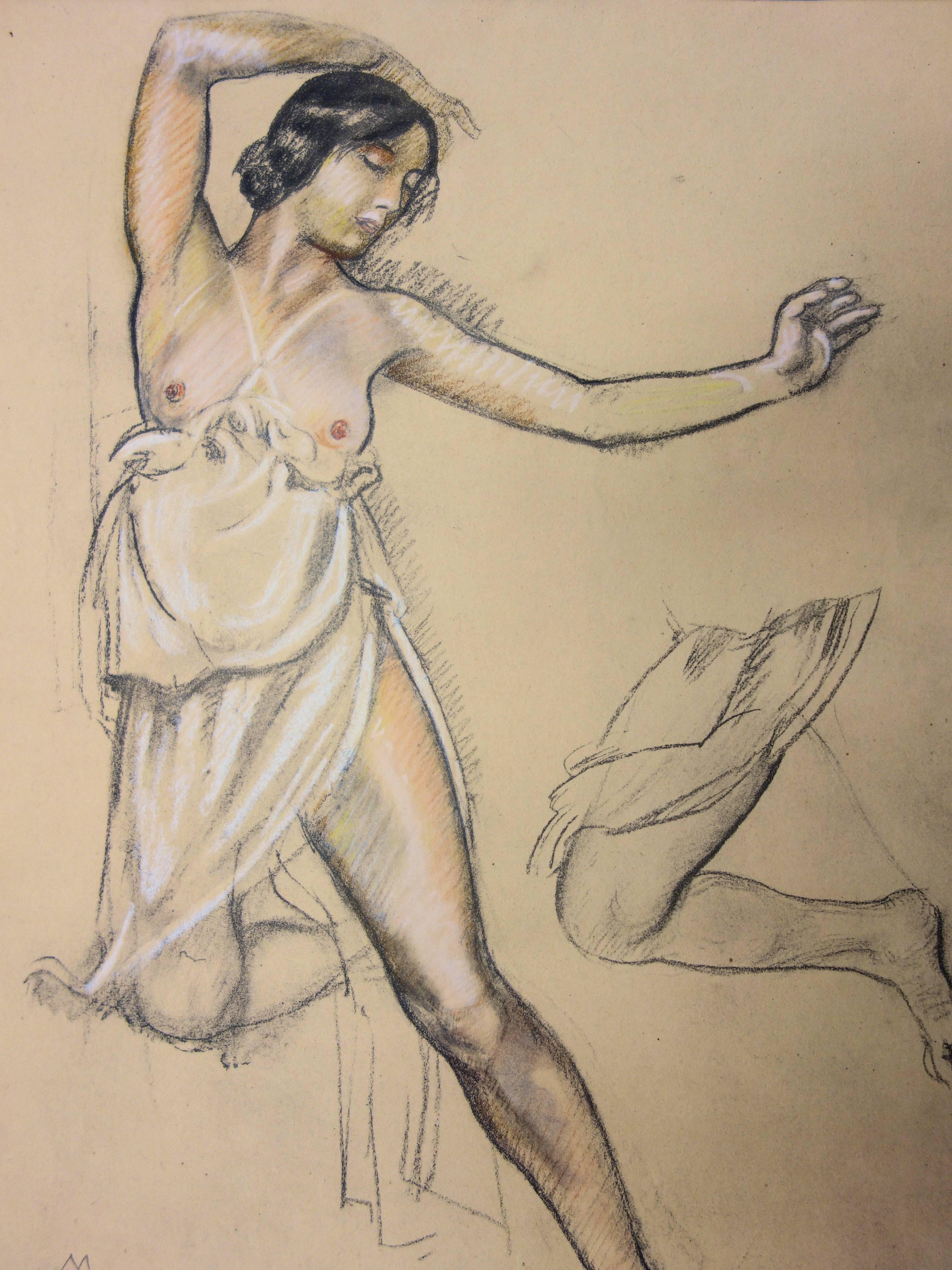 Modèle de danse nu - Lithographie originale - Print de Maurice Denis