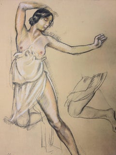 Nude Model Dancing - Original lithograph