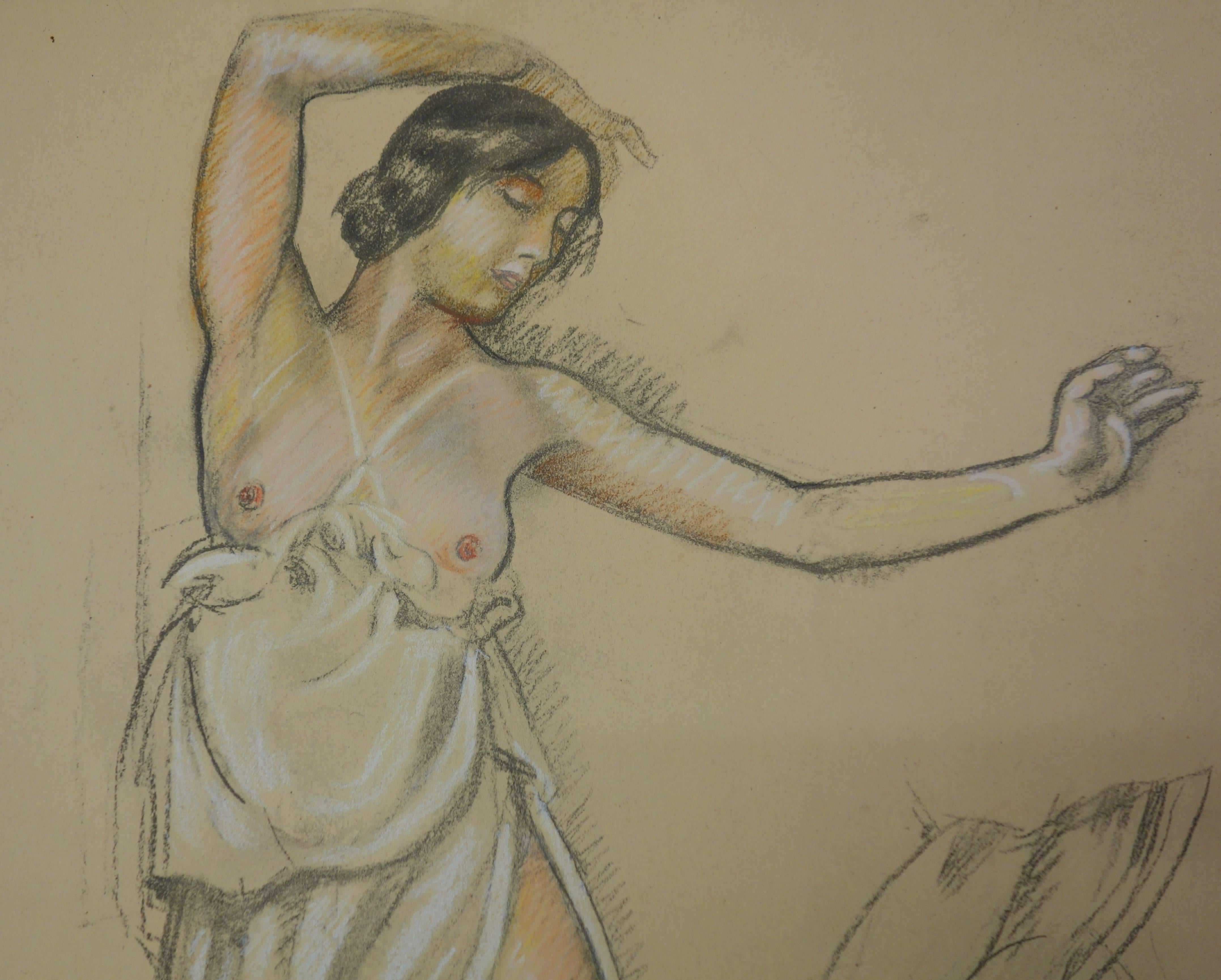 Modèle de danse nu - Lithographie originale - Réalisme Print par Maurice Denis
