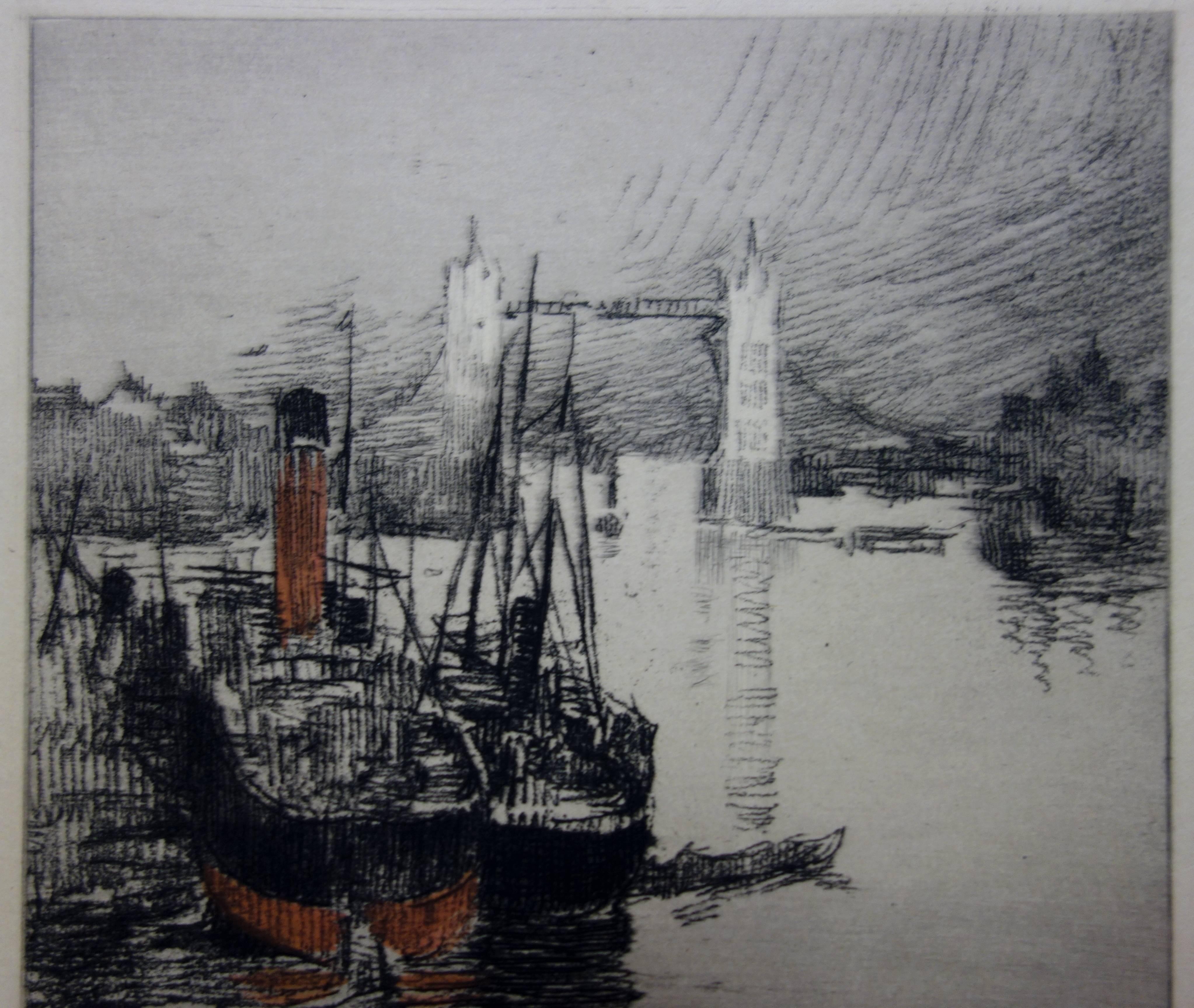 Paul-Adrien BOUROUX
El Puente de la Torre de Londres visto desde el Támesis

Grabado original con aguatinta
Firma impresa en la placa
Sobre papel Japón 28 x 19 cm (c. 11 x 8 pulgadas)

Excelente estado