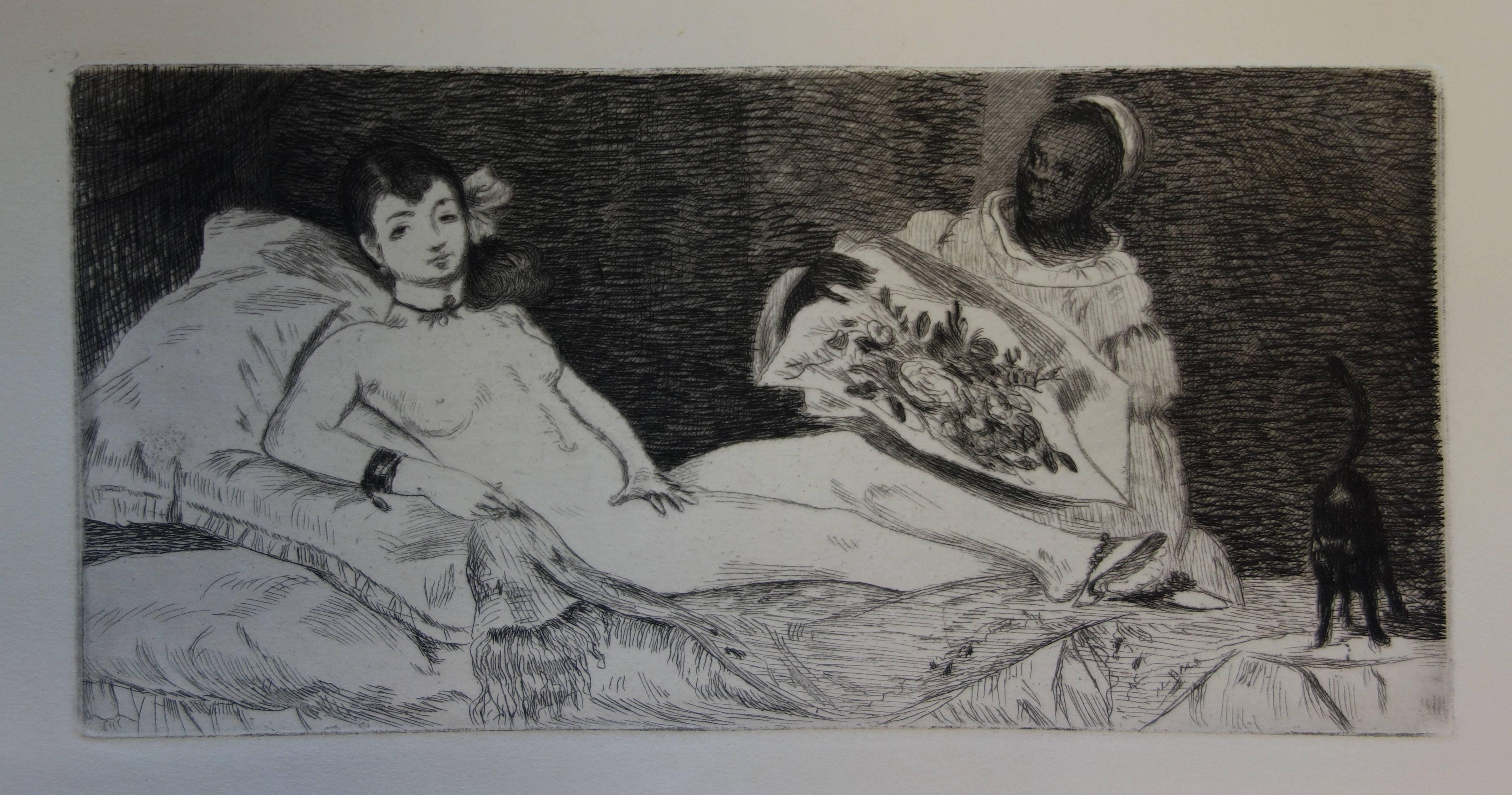 Olympia - Origninal Etching - 1902 - Print by Edouard Manet