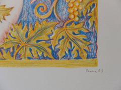 Baccante, uva e vino - Litografia originale firmata - 90 copie