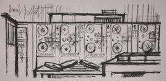 ordinateur Siemens - Lithographie - Assiette signée - 1968