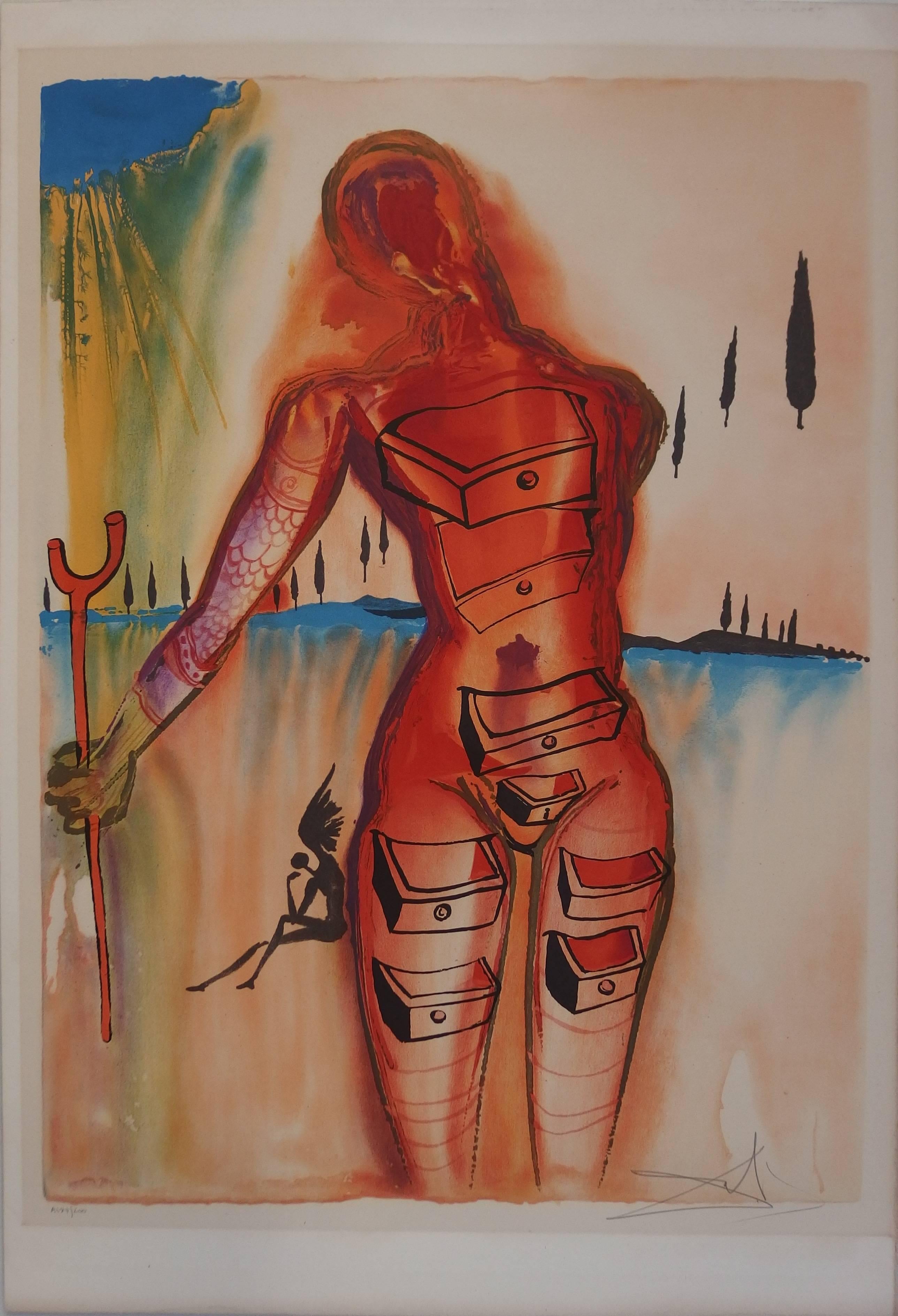 Salvador Dalí Nude Print - Port Lligat : Venus With Drawers - Original handsigned lithograph - 200 copies