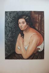 Dark Hair Woman - Original handsigned etching - 200 copies