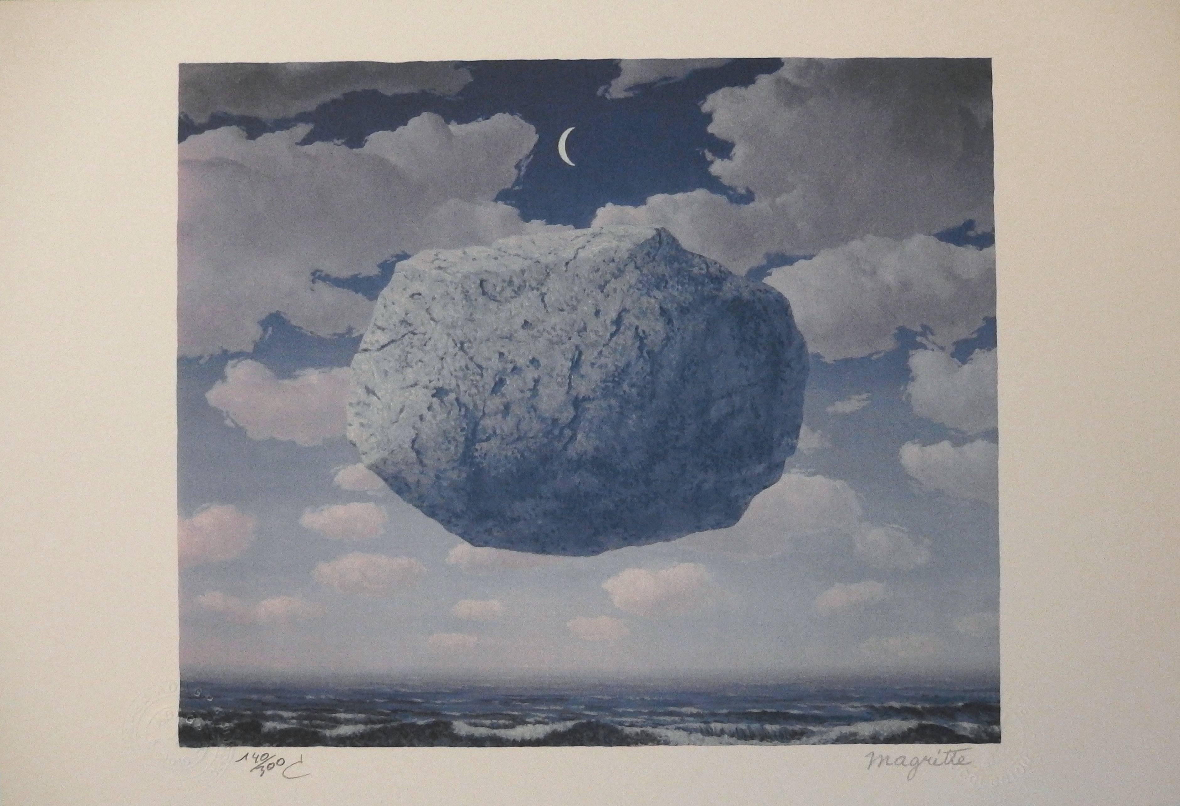 René Magritte Landscape Print - La Flèche de Zénon - Lithograph - Plate signed