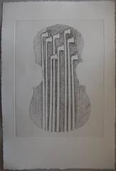 Violin and bows - Original etching - 75 copies