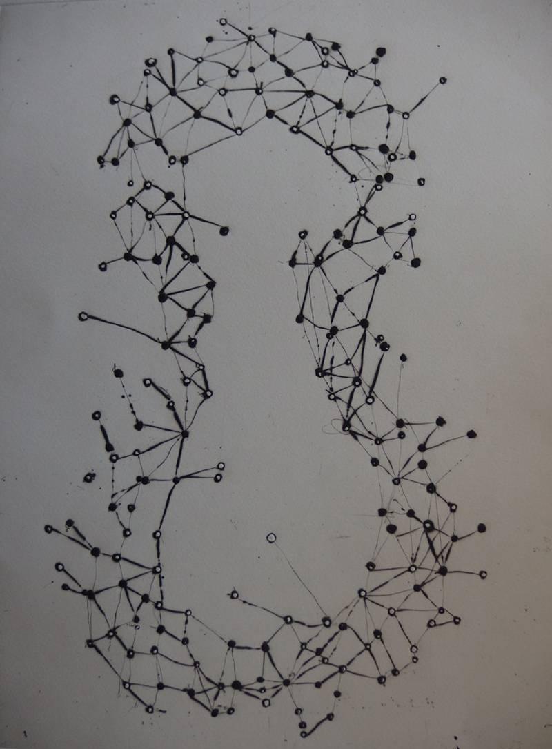 Violon skeleton - Original etching - 75 copies - Print by Fernandez Arman