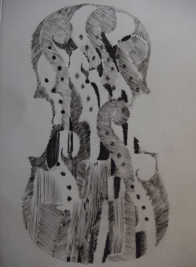 Accumulation of scrolls - Original etching - 75 copies - Print by Fernandez Arman