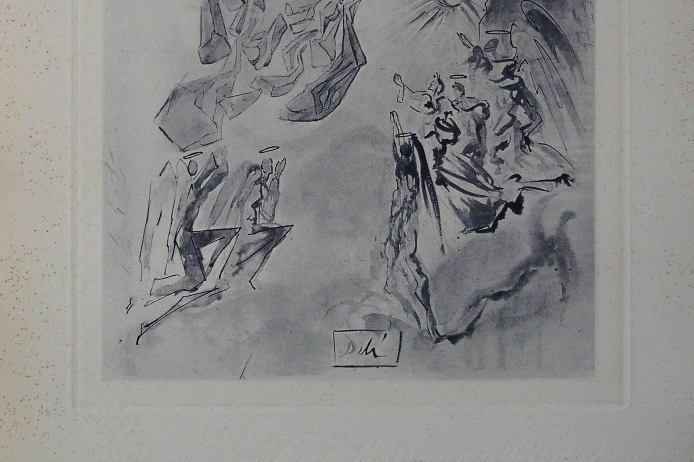 Dante recouvre la vue - Engraving - 150 copies - Print by Salvador Dalí