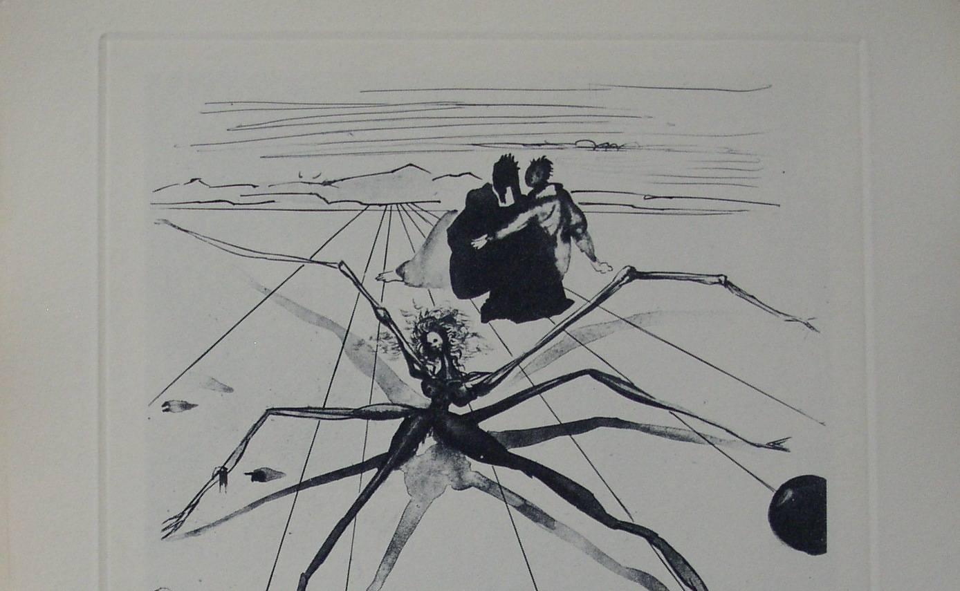 Quittant la corniche de la colère - Radierung - 150 Exemplare – Print von Salvador Dalí
