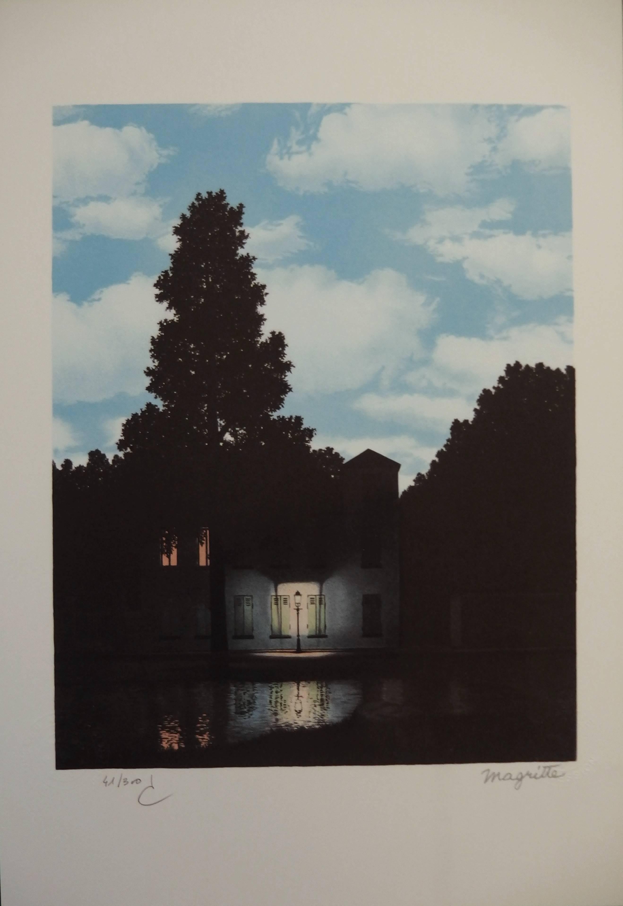 René Magritte Landscape Print - L'Empire des Lumieres - Lithograph