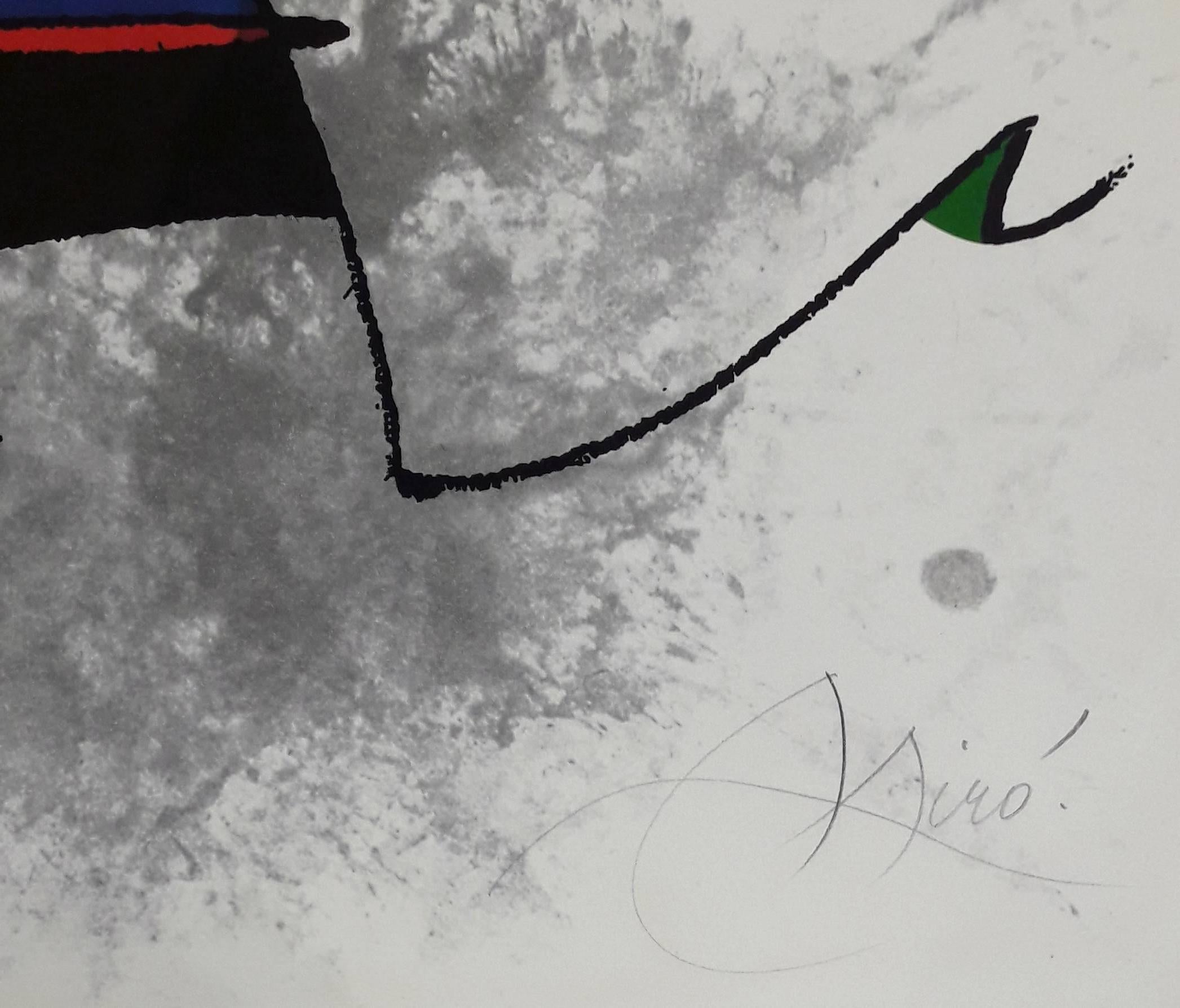 L'Appelant Ecartele - Original Handsigned Etching - 50 copies - Print by Joan Miró