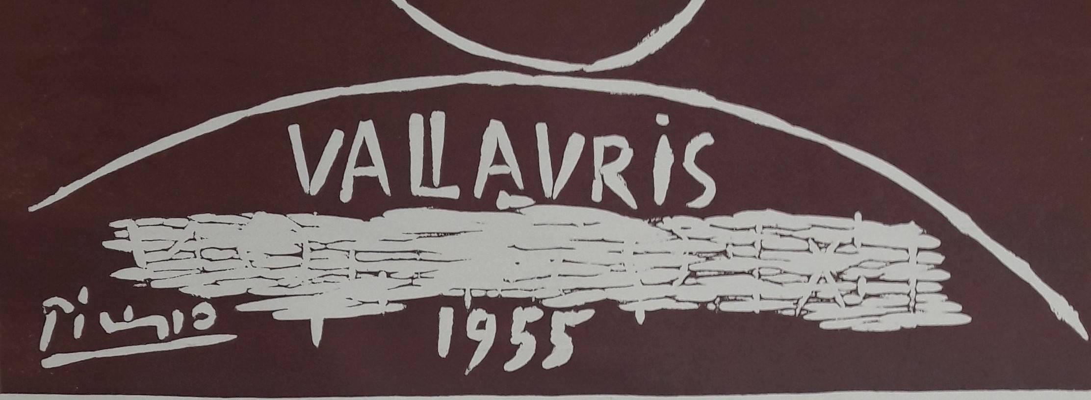 Exposition Vallauris 1955 - Original Linocut - Cubist Print by Pablo Picasso