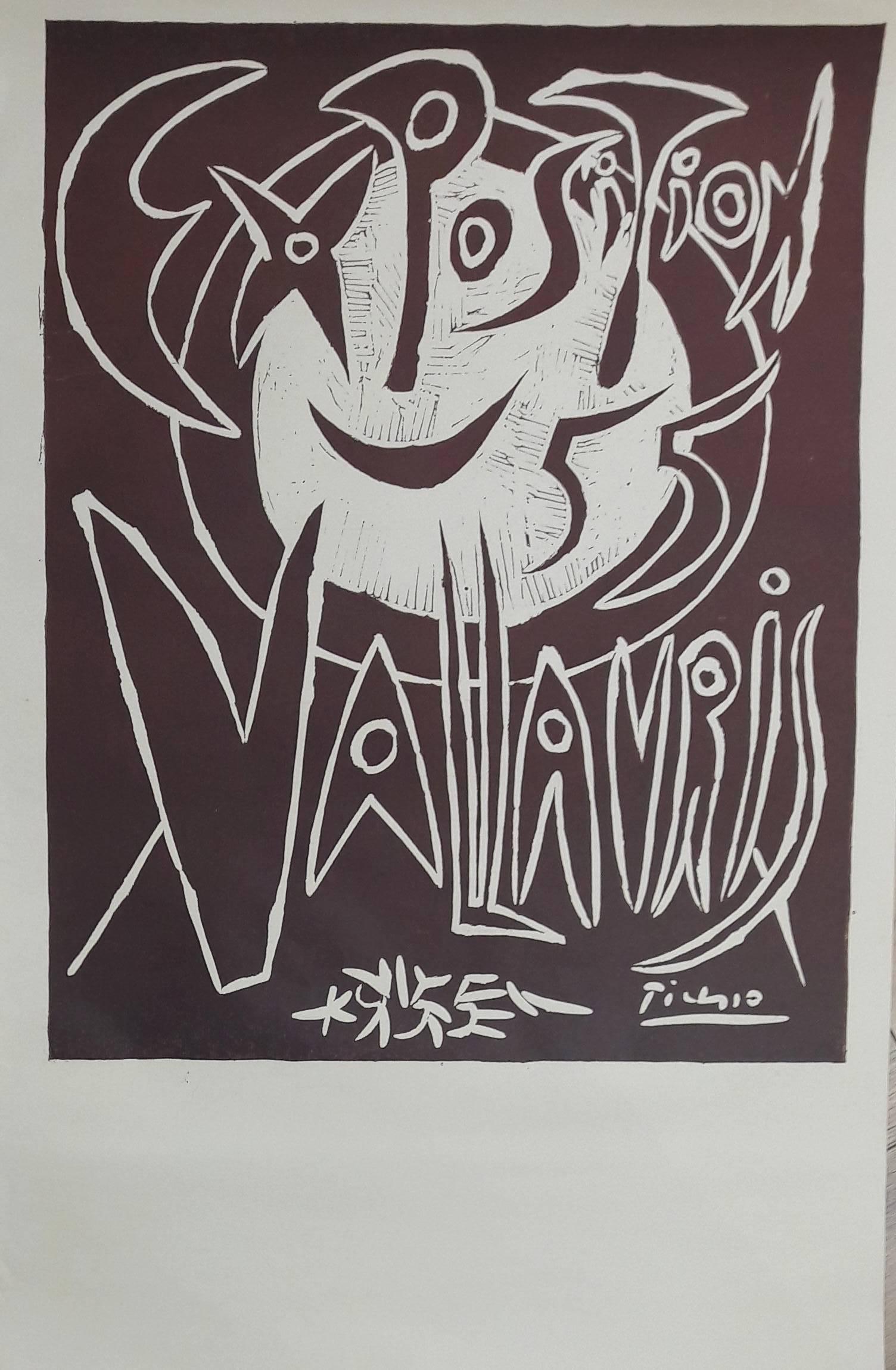 Pablo Picasso Figurative Print - Exposition Vallauris 1955 - Original Linocut 