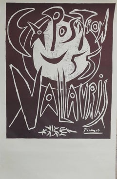 Exposition Vallauris 1955 - Original Linocut 