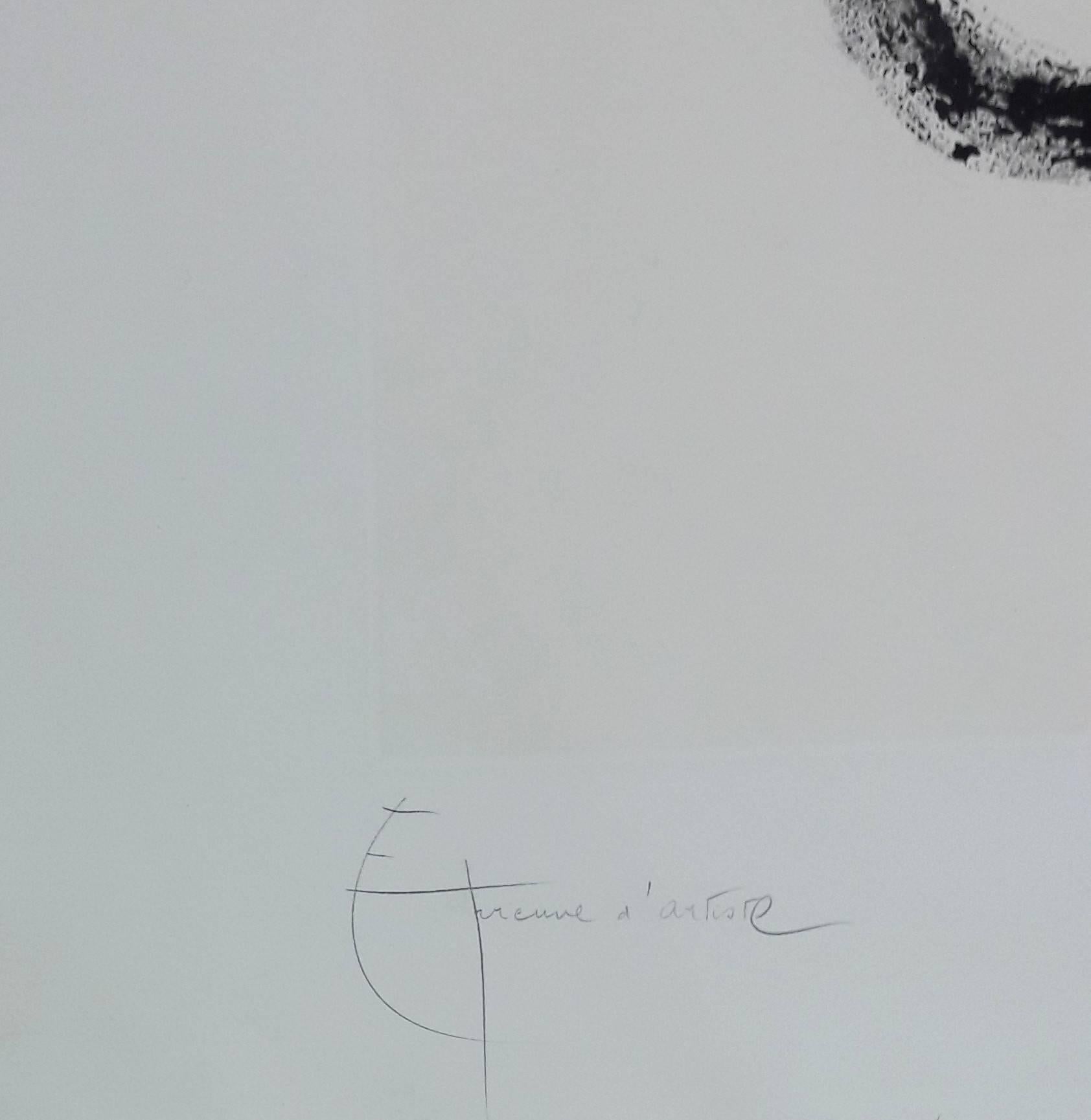 Le Porteur D'Eau - Original Handsigned Aquatint - 75 copies - Gray Abstract Print by Joan Miró