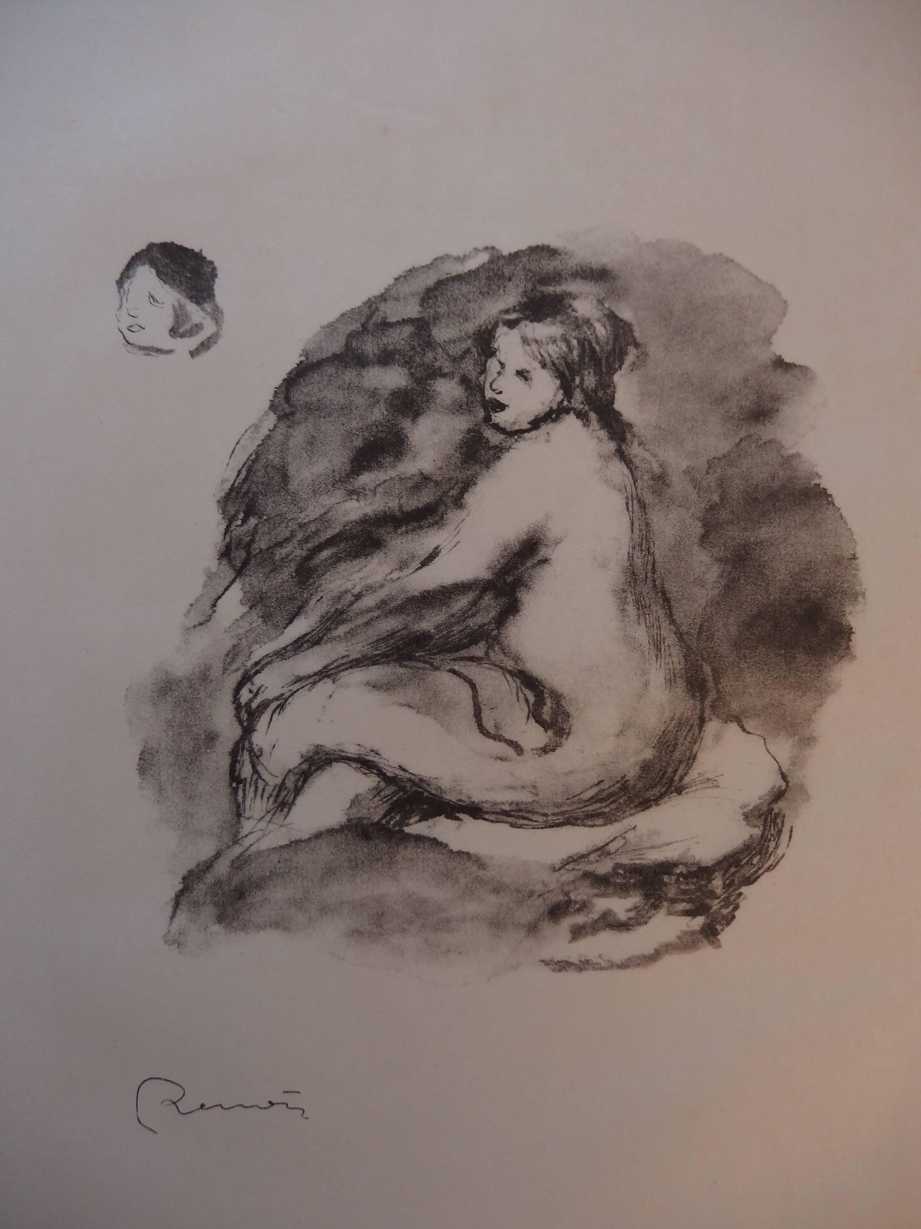 Pierre-Auguste Renoir Nude Print - Study of Seated Nude Woman - Original lithograph - 1904