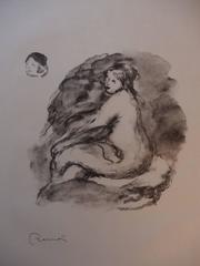 Study of Seated Nude Woman - Original lithograph - 1904