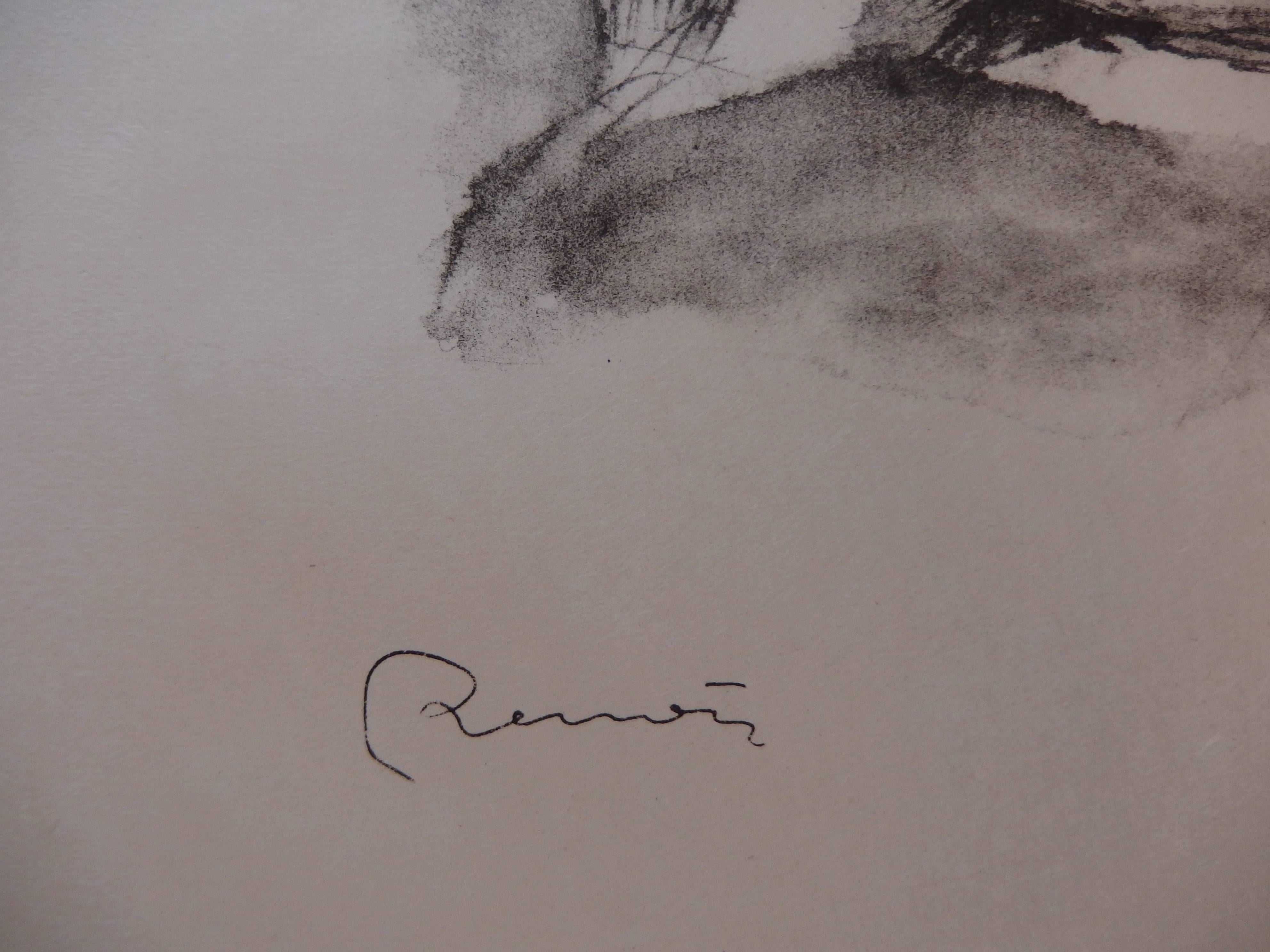 Study of Seated Nude Woman - Original lithograph - 1904 - Print by Pierre-Auguste Renoir