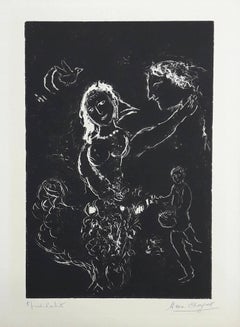 White On Black - Original Lithograph Handsigned - 1972