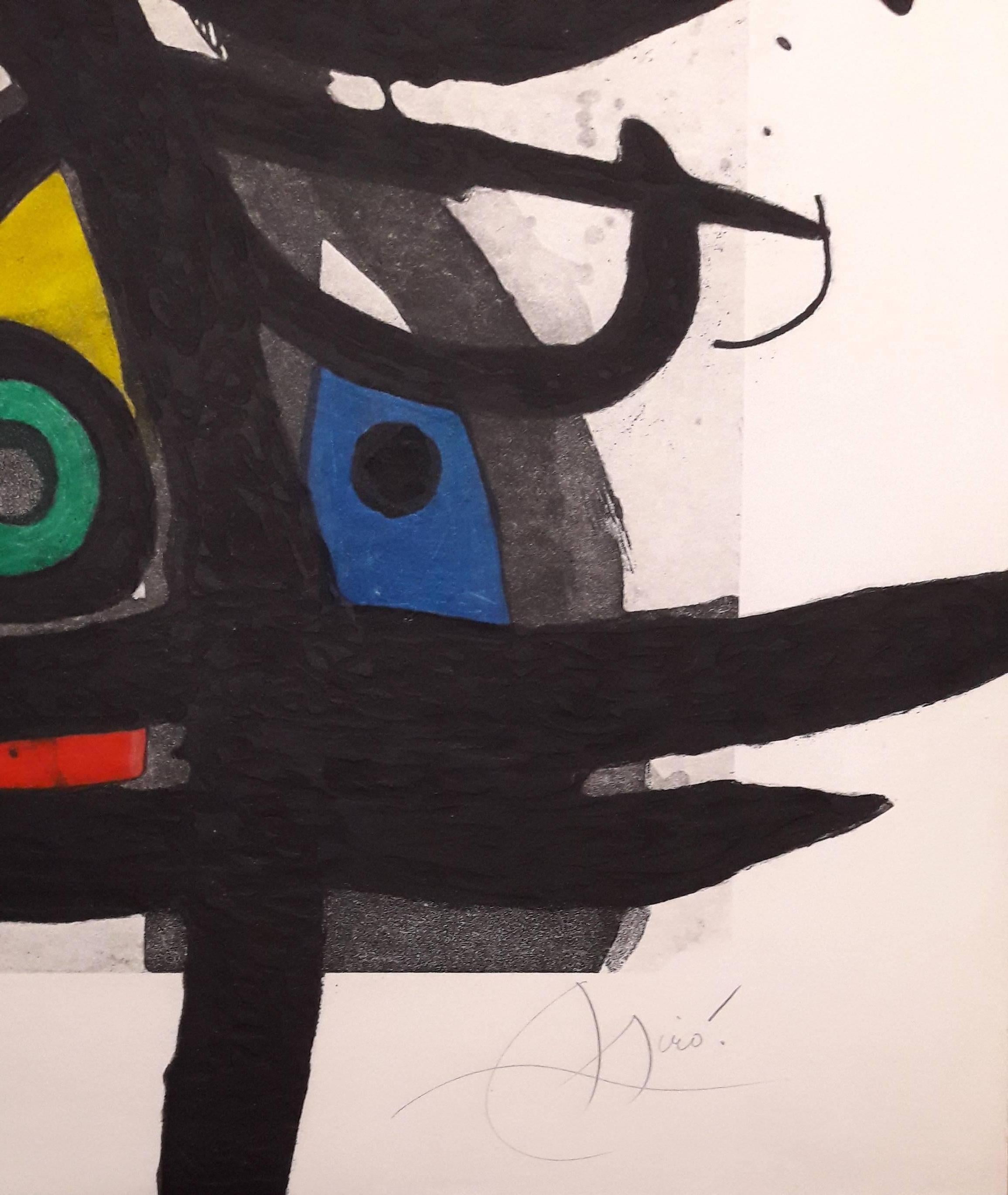 L'Oiseau Destructeur (The Destructive Bird) - Original Etching Handsigned  - Print by Joan Miró