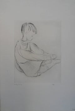 The shoelaces - Etching , Handsigned