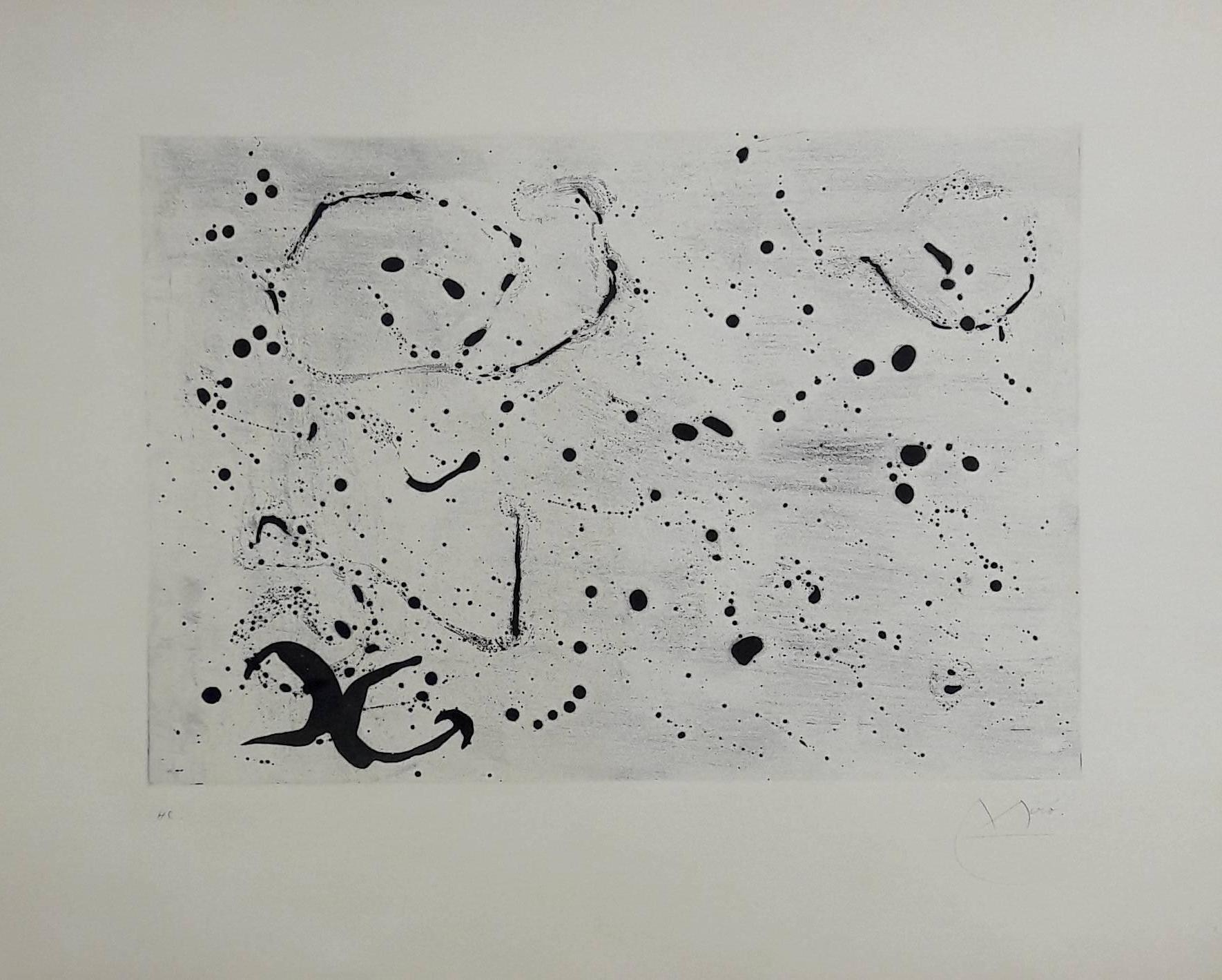 Joan Miró Abstract Print - Fond Marin ( Seabed ) III - Original Etching Handsigned - 50 copies