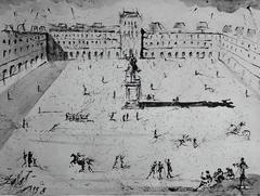 La Grande Place des Vosges - Gravure originale