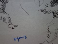 Estudios de ángeles - Dibujo original en tinta - Firmado