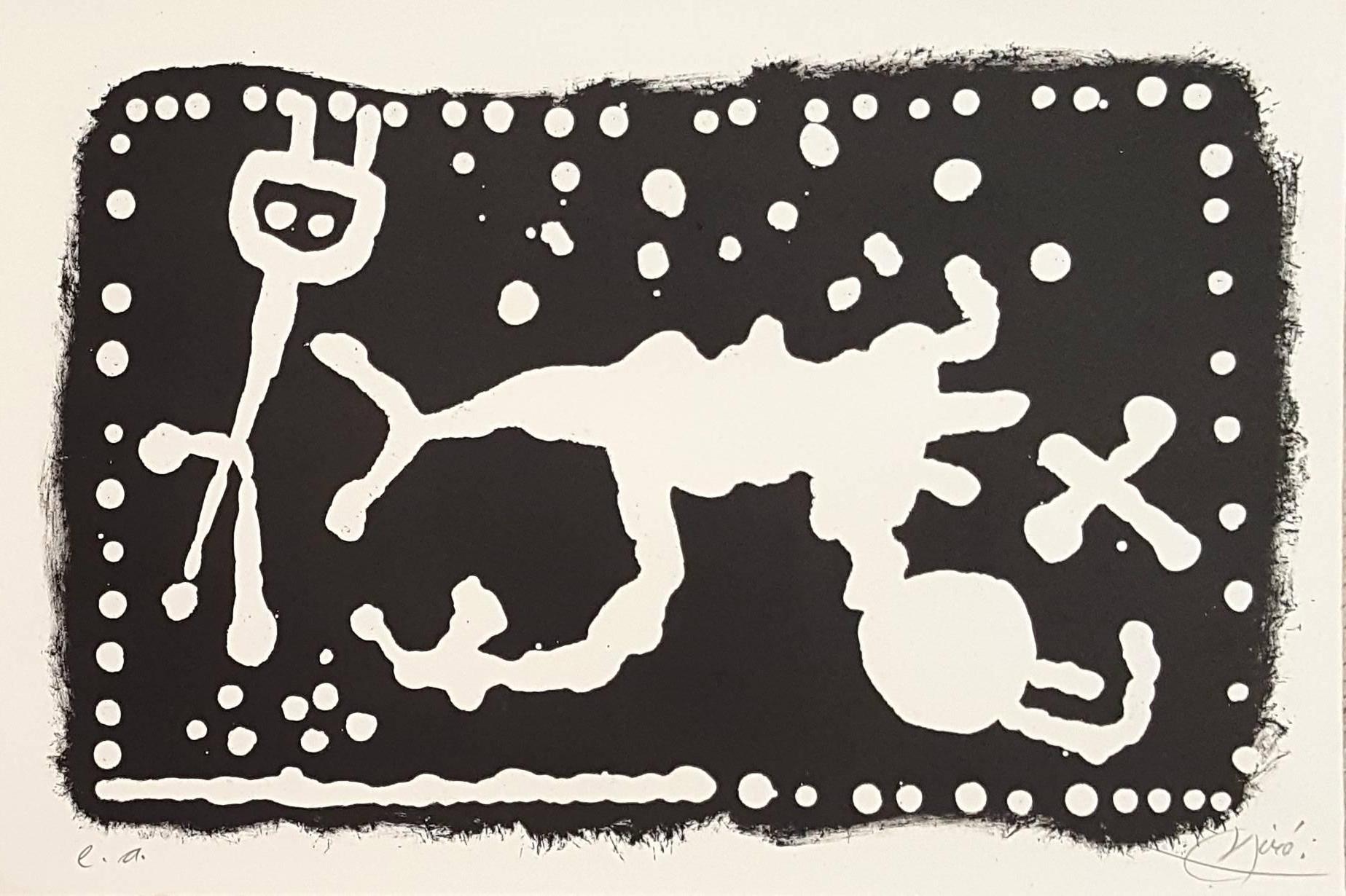 Joan Miró Abstract Print - Essai de Reserve III - Original Lithograph Handsigned - Very Rare