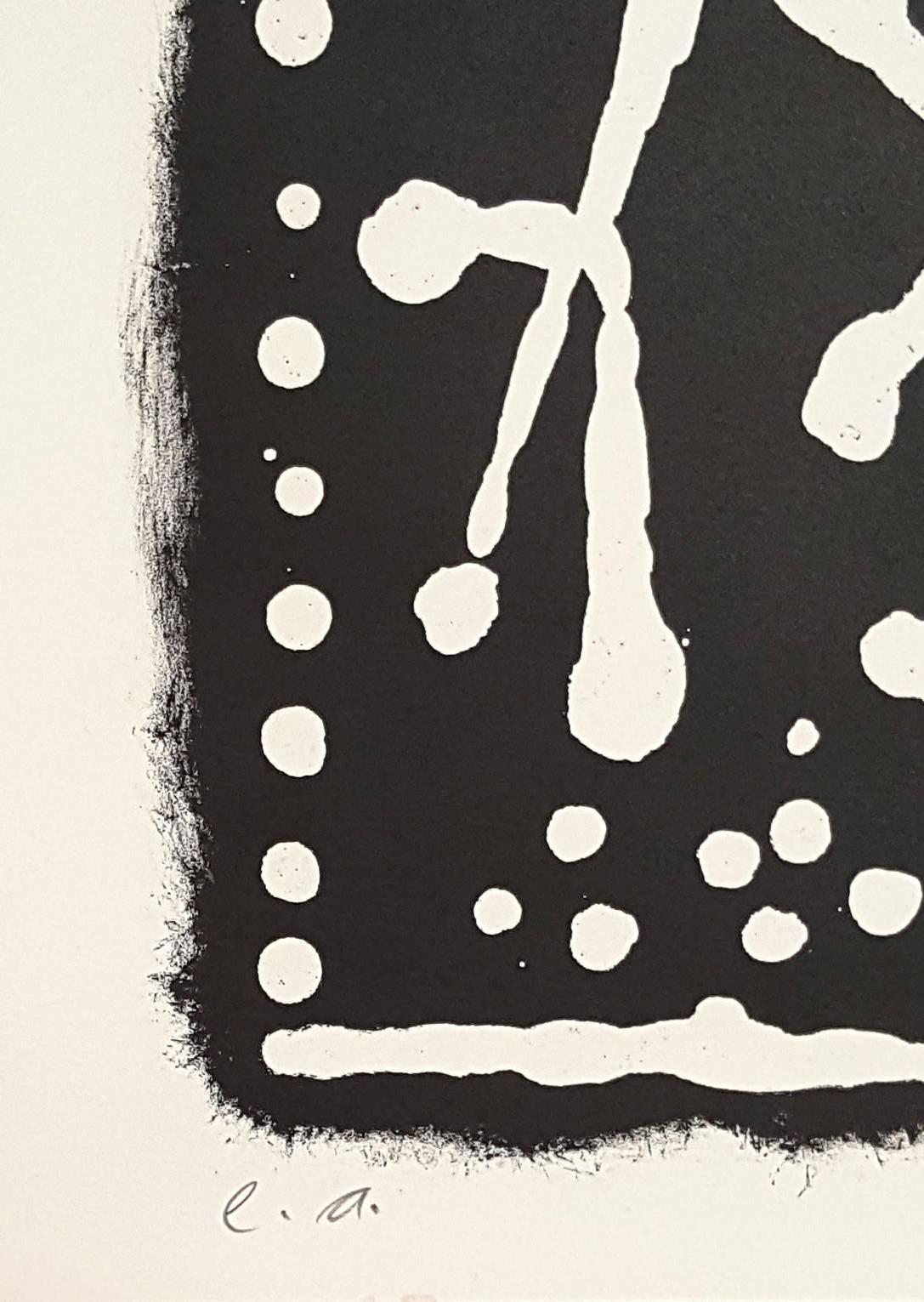Essai de Reserve III - Original Lithograph Handsigned - Very Rare - Black Abstract Print by Joan Miró